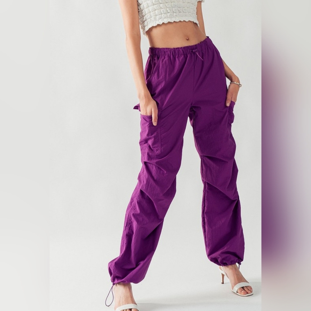 #254 🚨 SALE 🛑M, L BOHO FABULOUS WAIST ELASTIC PARACHUTE CARGO PANTS